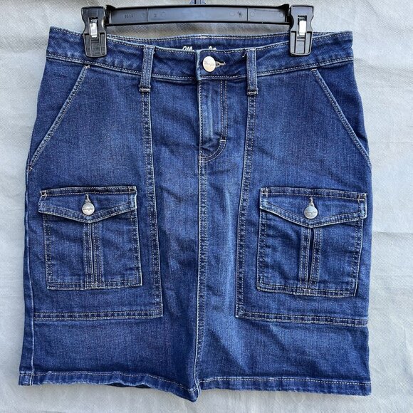 Wrangler Western Blue Jean Mini Skirt Size 8 Button Pockets Country Rodeo Fall - Picture 4 of 5